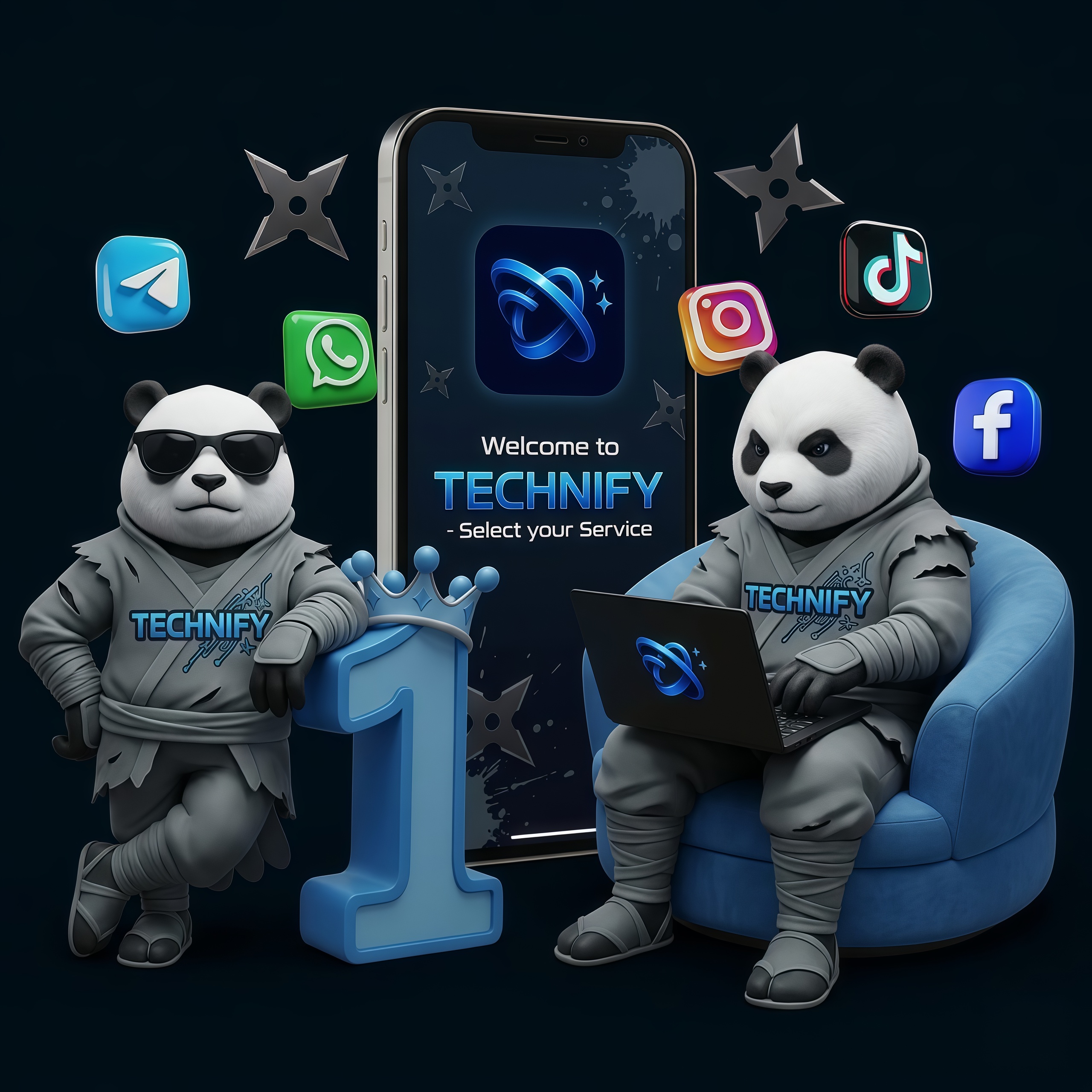 TECHNIFY Mascot - Panda Characters